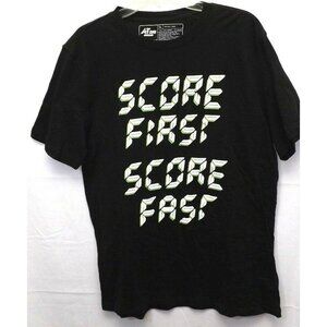 Score First Score Fast - AT Dri Athletech Mens T-Shirt Size L Black Tee tshirt t